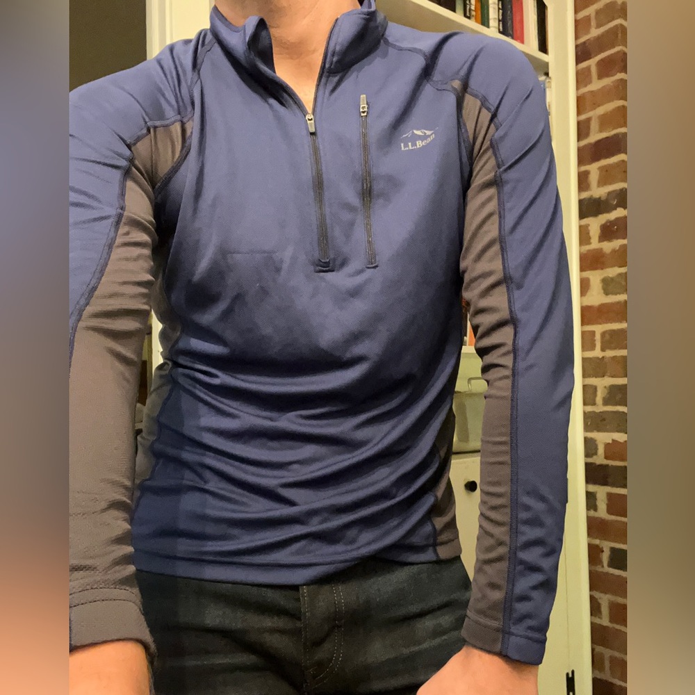 L.L. Bean Quarter-Zip Performance Long Sleeve Pullover Shirt - Picture 2 of 7